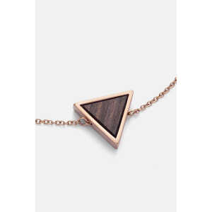 Kerbholz Halskette mit dreieckigem Holzelement ‘TRIANGLE NECKLACE’ // hochwertiger Edelstahl //