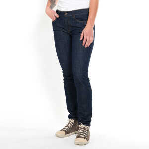 fairjeans dunkelblaue Jeans SLIMMY NAVY, schmales, anliegendes Bein, mittelhoher Bund, aus Bio-Cotton