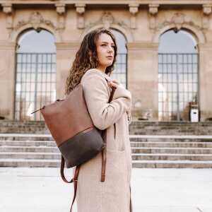 BOWLEANIES TASCHEN City Rucksack aus Lederfaserstoff