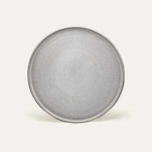 EDDA stoneware Handgemachter Steingut Teller Ddoria groß – Granit Grau (ø 28,5 x 2,0 cm)