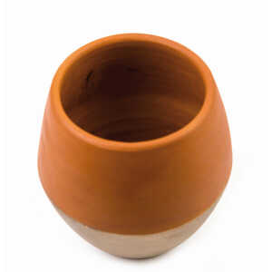 El Puente Handbemalte Vase “Golden” aus Terracotta