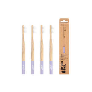 HYDROPHIL Zahnbürste aus Bambus | 4erPack | super soft | violett