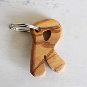 Mitienda Shop Schlüsselanhänger aus Holz Buchstaben A-Z | Holz Anhänger