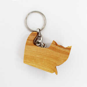Mitienda Shop Schlüsselanhänger aus Holz – Katze