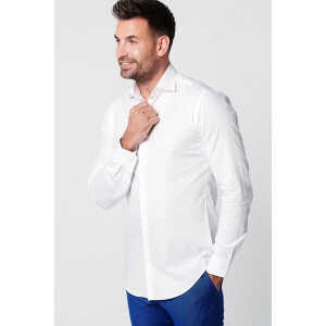 SKOT Fashion Nachhaltige Langarm Herren Hemd Serious White Oxford Slim Fit