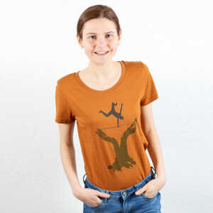 Spangeltangel T-Shirt “Slackline”, Sport, Hobby, bedruckt, Siebdruck, für Frauen