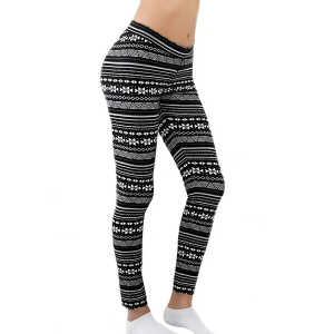 Leela Cotton Damen Leggings Bio-Baumwolle Leggingslang schwarz-natur