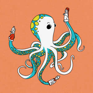 Spangeltangel Kinder-Sweatshirt “Oktopus”, bedruckt,