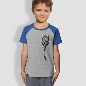 little kiwi Kinder T-Shirt, “Maki”, Heather Grey-Blue