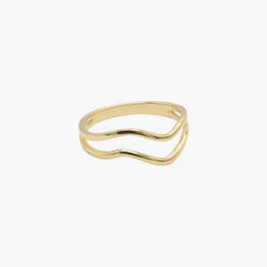 Paeoni Colors Wellen-Ring aus 18k Gold Vermeil, 925 Sterling Silber