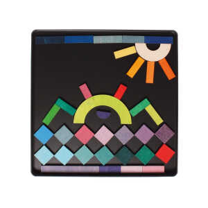 Grimms Magnetspiel Puzzle aus Birken- und Pappelholz 59-teilig Geo-Grafisch Maße 20,5 x 20,5 x 1,5 cm