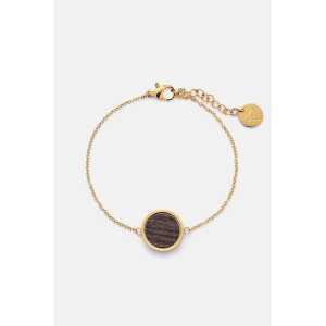 Kerbholz Armband mit rundem Holzelement ‘CIRCLE BRACELET’ // hochwertiger Edelstahl //