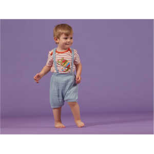 Sense Organics Baby Latzhose Musselin dusty blue Gr.62/68 (3-6 Monate)