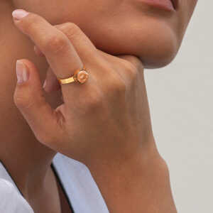 ALEXASCHA Größenverstellbarer Ring mit Stein | Goldring