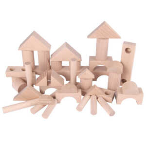 Beck Holzspielzeug Ergänzungs-Bausteine aus Holz, bunt gebeizt oder natur