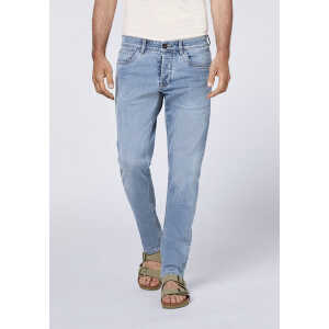 Detto Fatto Verwaschene Tapered-Fit Jeans mit Stretch