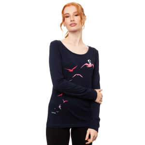 FellHerz Damen Longsleeve Möwenflug Girl Bio Fair & Vegan