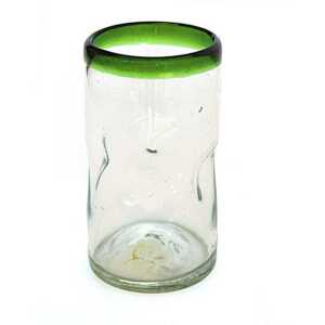 GLOBO Fair Trade Trinkglas CRUSHED, aus Recyclingglas, mundgeblasen, viele Designs