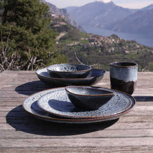 Izanami Tableware Handgemachter Kleiner Teller 4er set (⌀ 22 cm) aus Steinzeug – Krumme Lanke