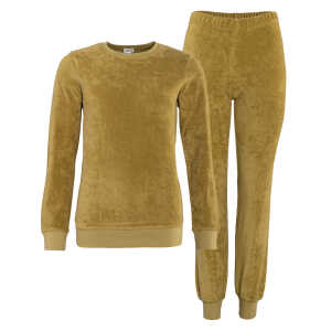 LIVING CRAFTS – Damen Frottee-Schlafanzug – Gelb (100% Bio-Baumwolle), Nachhaltige Mode, Bio Bekleidung