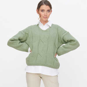 LIVING CRAFTS – Damen Pullover – Grün (65% Bio-Baumwolle; 35% Bio-Wolle), Nachhaltige Mode, Bio Bekleidung