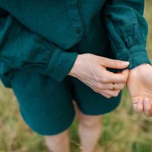 NORDLICHT Damen Oversize Bluse Sofia mit Leinenstruktur aus 100% Bio-Baumwolle