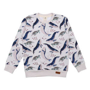 Walkiddy Whales & Sea Turtles – Sweatshirt – Weiß