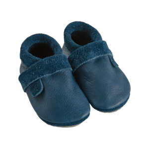Baby und Kinder Hausschuhe Krabbelschuhe Ecopell Leder dunkelblau Gr.20