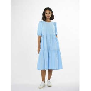 KnowledgeCotton Apparel Midi Kleid – Puff sleeve poplin dress – aus Bio-Baumwolle