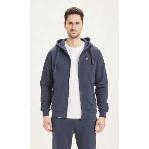 KnowledgeCotton Apparel Sweatjacke – Zip hood basic badge sweat- aus Biobaumwolle