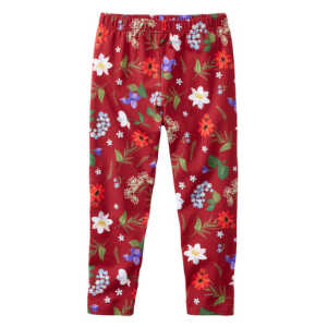 Leggings “Blumen” aus Bio-Baumwolle, weinlaub