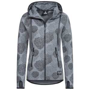 Lexi&Bö Coral Zip Hoodie Damen mit Korallen Allover Print in grau