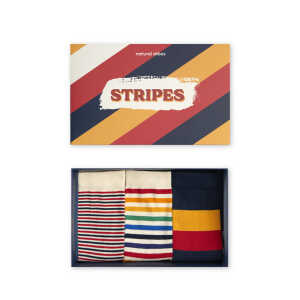 Natural Vibes 3-Pack Stripes Bio GOTS | Geschenkset | Bunte Gestreifte Socken | Herren Damen Socken |