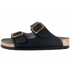 Vegetarian Shoes Two Strap Sandal Black