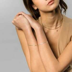 fejn jewelry Armband ‘flat chain’ im Schlangenlook