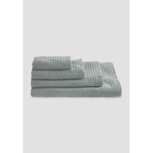 hessnatur Waffelpiqué-Handtuch aus Bio-Baumwolle – grün – Größe 50×100 cm