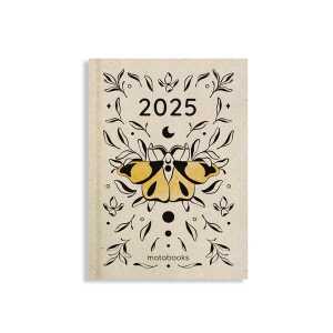 matabooks® Nachhaltiger A6 Kalender/Jahresplaner – Samaya 2025 Farbe: Lunar Gold (DE/EN)