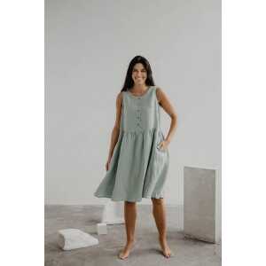 AmourLinen Ärmelloses Sommerkleid aus Leinen HAZEL