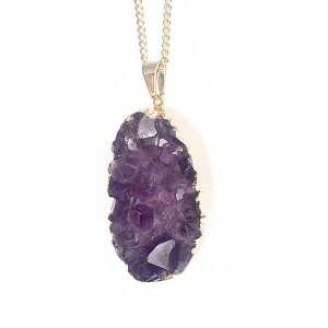 Crystal and Sage Amethyst Halskette mit Druse