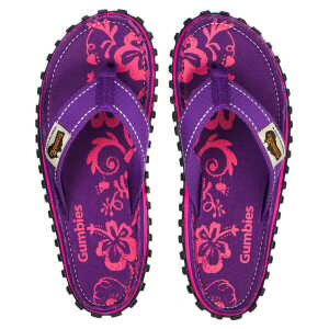 GUMBIES Purple Hibiscus – Vegane Badesandalen für Damen