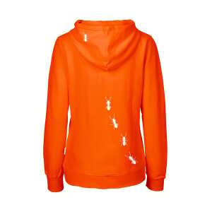 HANDGEDRUCKT “Ameisen” Frauen Zip-HOODY aus reiner Biobaumwolle (kbA)