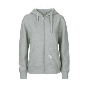 HANDGEDRUCKT “Ameisen” Frauen Zip-HOODY aus reiner Biobaumwolle (kbA)