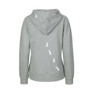 HANDGEDRUCKT “Ameisen” Frauen Zip-HOODY aus reiner Biobaumwolle (kbA)