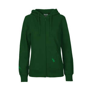 HANDGEDRUCKT “Ameisen” Frauen Zip-HOODY aus reiner Biobaumwolle (kbA)