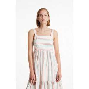 People Tree LEA gestreiftes Sommerkleid mit schmeichelhaften Stufen