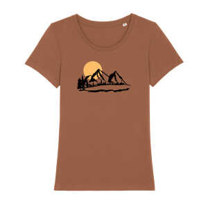 Spangeltangel T-Shirt “Bergluft”, Berge, Siebdruck, für Frauen, Berglandschaft, bedruckt, Biobaumwolle