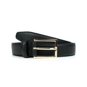 Will’s Vegan Shop Luxuriöser Gürtel, 3 cm Schwarz Gold Damen