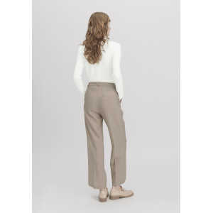 hessnatur Damen Hose Wide Leg Regular aus Bio-Merinowolle – beige – Größe 34