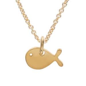 BELLYBIRD Jewellery Kinderkette – kleiner Fisch, Anhänger/ Silber/ Silber vergoldet