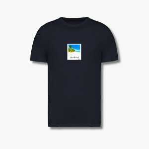 Beeyou. Clothes T-Shirt aus Bio-Baumwolle mit I love the beach-Design – Motiv: türkis